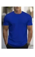 Men's Short Sleeve Dark Royal Blue Shirt