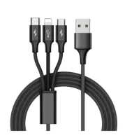 3 Way Charging Cord IPhone Android Xbox Ps "Black"