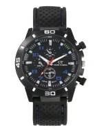 Men's Black Silicone Quartz Watch