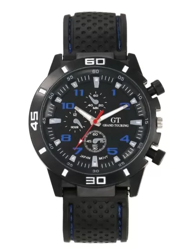Men's Black Silicone Quartz Watch